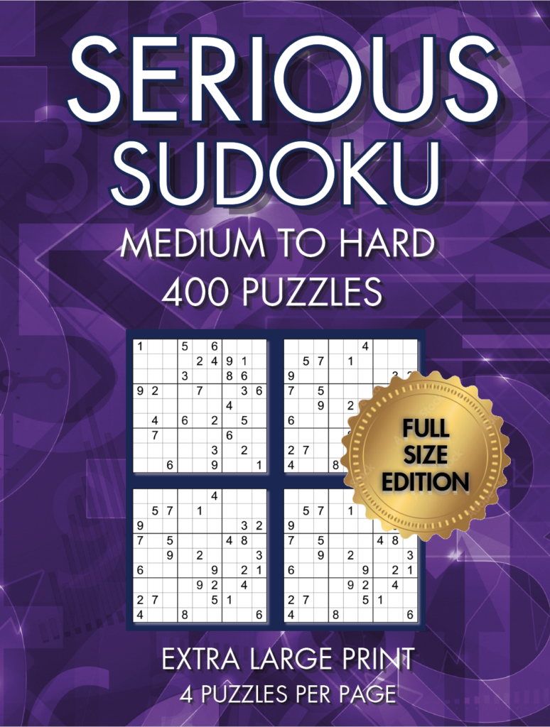 Serious Sudoku Medium to Hard Full Size Front Cover