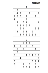 Serious Sudoku Medium Puzzle Page
